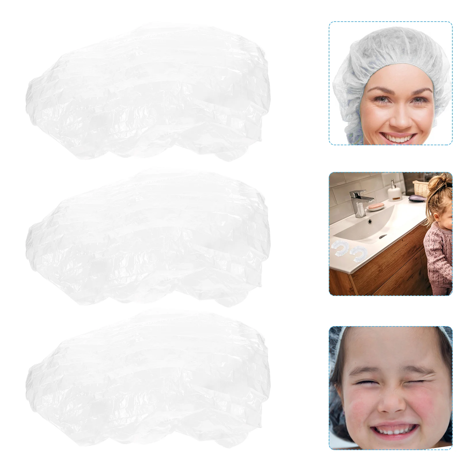 200 Pcs Disposable Shower Cap Caps Womens Hat Waterproof Bath Female Supply Bathing Home Hair