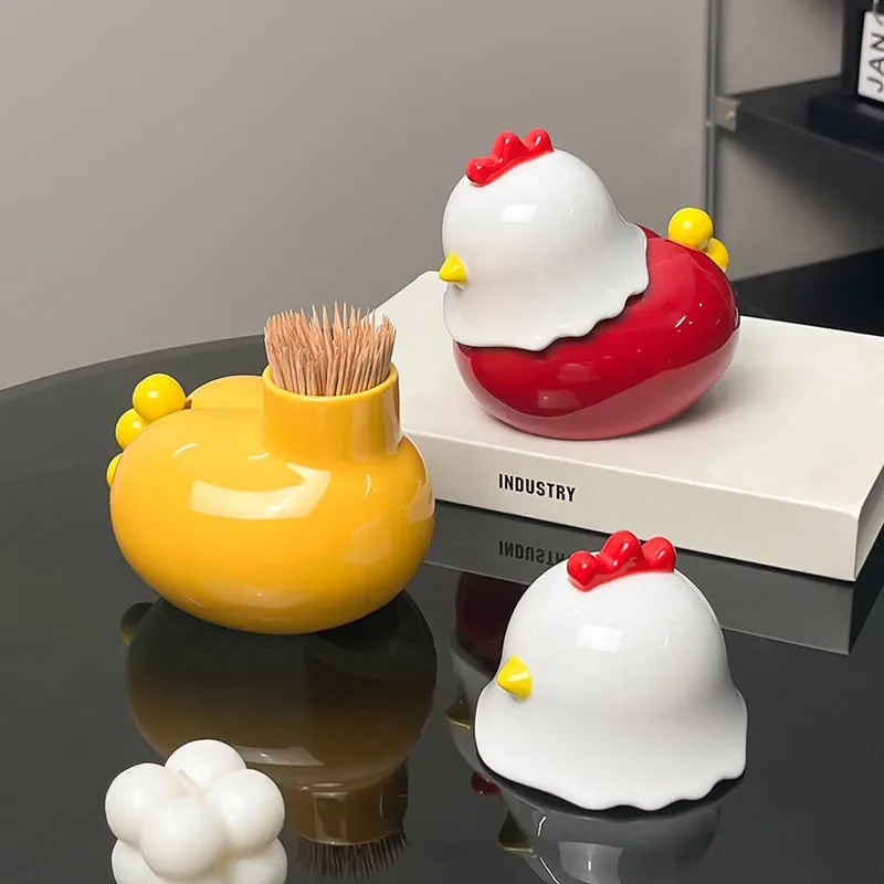 Cartoon Chick Fruit Fork Fruit Signature Set Household Cute Dessert Fork Fruit Fork Box Desktop Storage Jar
