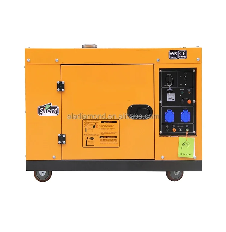 

8.0kw 8.5kw 10KVA Small/mini Super Silent Air Cooled Diesel Generator Set Portable Type 50 Hz/ 60 Hz Generador Diesel Alad