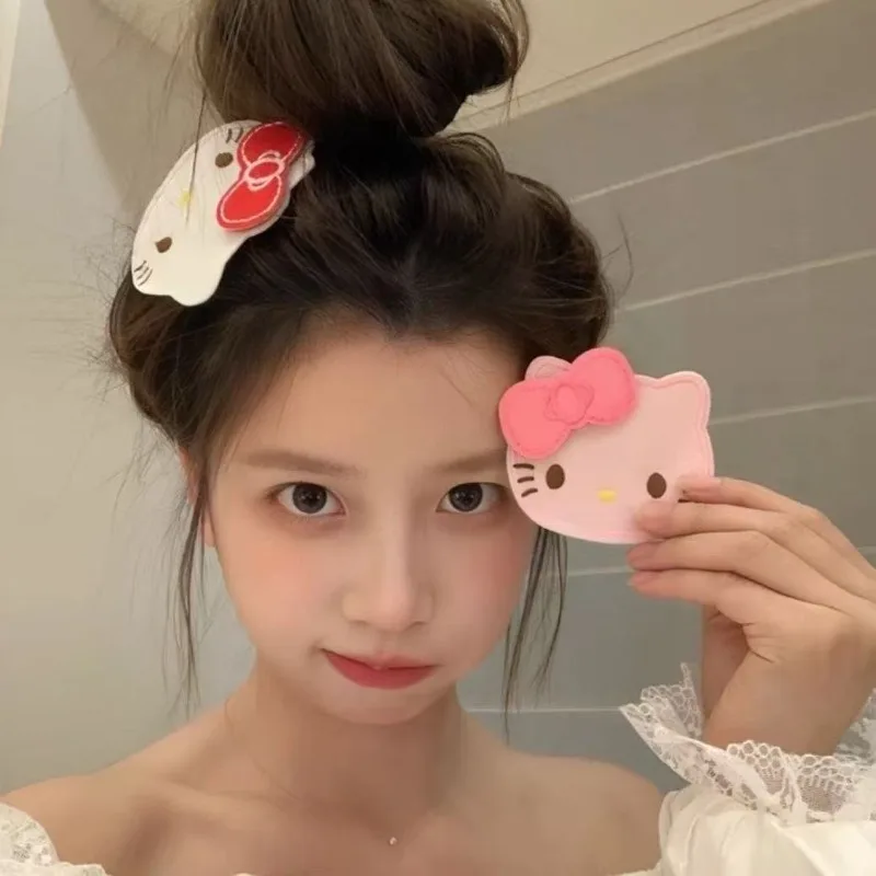 

Hello Kitty Hairpin Cartoon Cute Delicate Simple Velcro Strap Fashion Originality Organize Fragmented Hair Hair Accessories