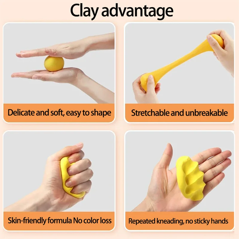12/24/36 Color Clay Air-dried Clay Set Ultra Light Plastic Clay with Carving Tools DIY Crafts Toy Gifts for Friends Children
