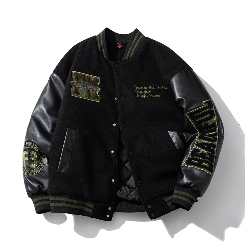 سترة رجالية بأكمام من البولي يوريثان معطف منفوخ مطرز بحروف رجل سميك للربيع والخريف ملابس للدراجات النارية 2025 جديد Z1