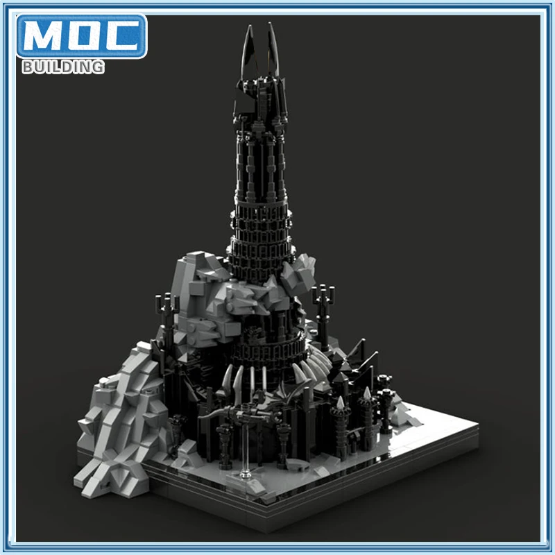 The Rings Movie Dark Tower Moc Building Blocks UCS Orthanc Model Bricks DIY Assembly Sets Collection Toys Xmas Gift