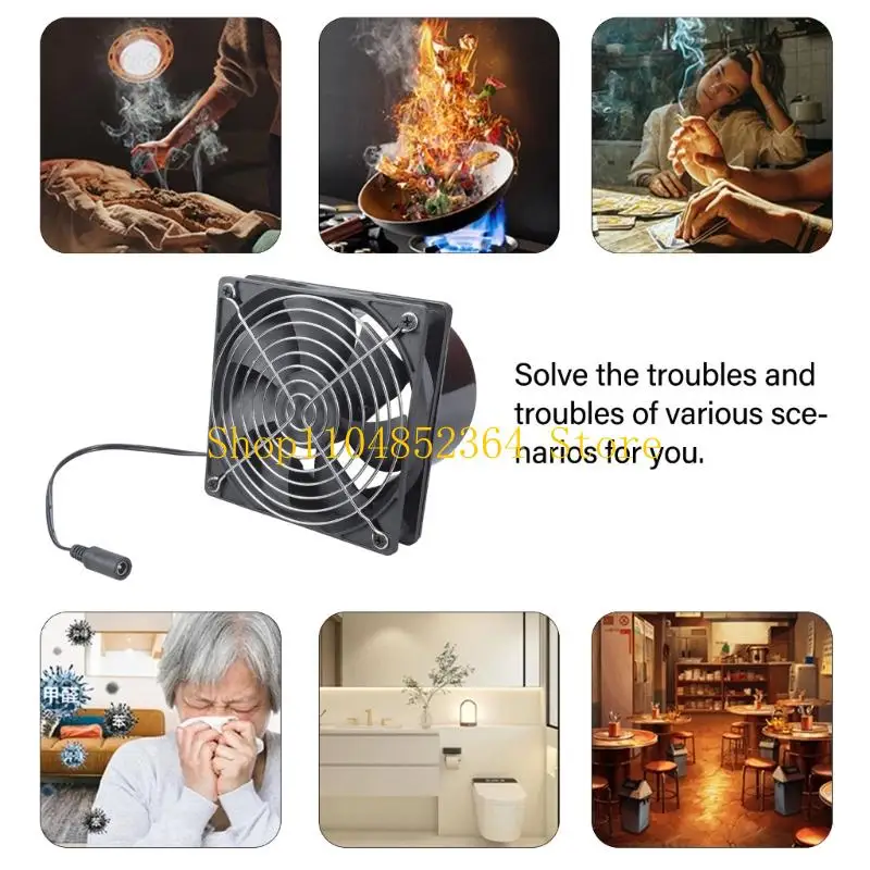 652F 4 Inch Plastic Duct Fan With 163cm Power Cord For Engravers Welding Fume Removal And Hobbyist Applications