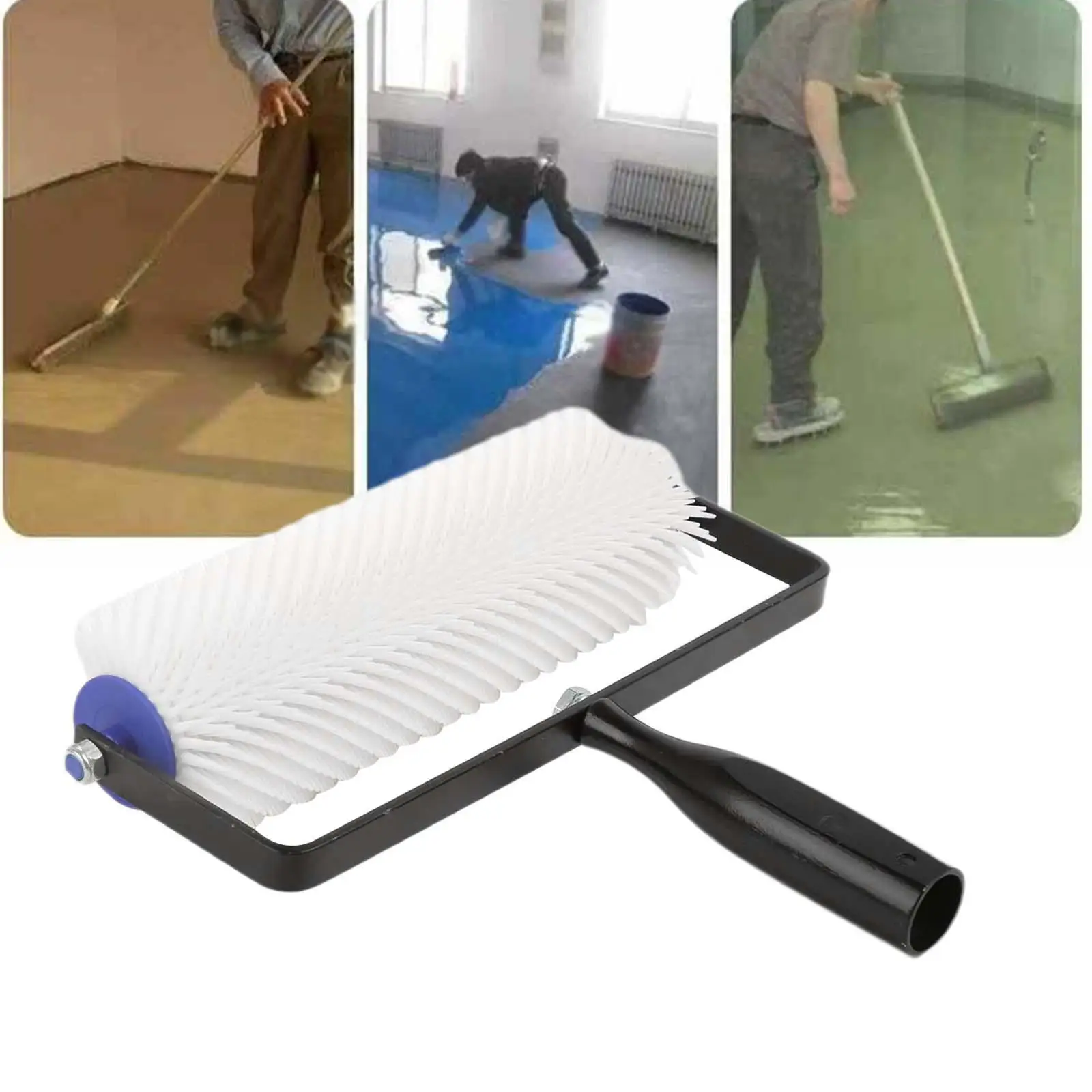 PE Material Spikeds Roller Screed Paint Brush Ergonomic Design Bubble Removal Tool for Universal Cement and Epoxy Floors