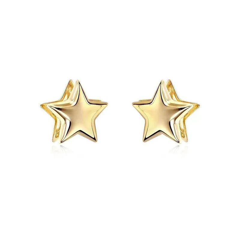 Korean Fashion Minimalist Star Hoop Earrings Vintage Sweet Cool Y2k Pentagram Earings for Women Girls Ear Rings Party Jewelry