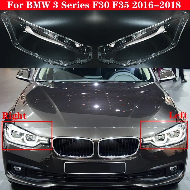 Car Front Headlight Cover For BMW 3 Series F30 F35 2016-2018 318i 320i 330i 340i Headlamp Lampcover Head light glass Shell Caps