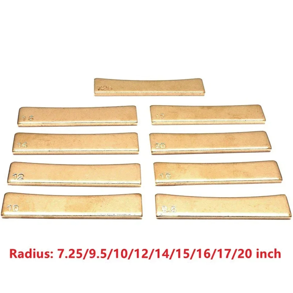 9 Size Golden Guitar Radius Brass Fingerboard Fret Press Caul Insert Guitar DIY Tools Guitarist Luthier Tool Press Frets 7.25-20