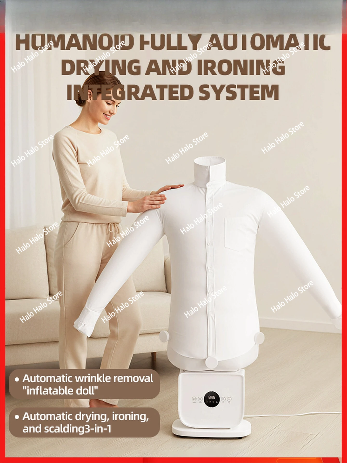 Automatic household ironing machine No-ironing clothes Shirt wrinkle removal care Hanging iron Clothes dryer 220V