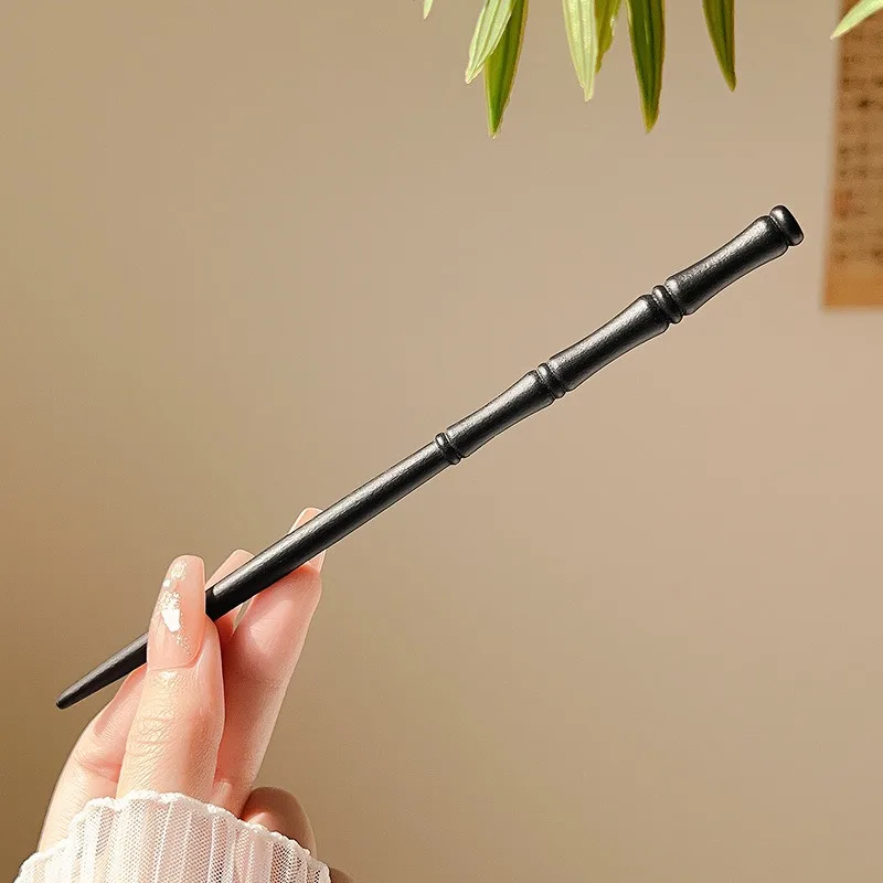 Chinese Bamboo Shaped Traditional Classical Culture Women's Bamboo Knot Hair Clip Fork Hair Clip Retro Wood Decoration image 5