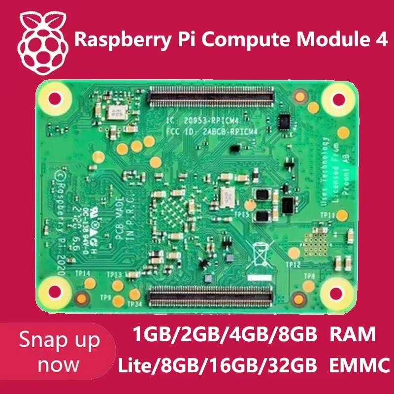 Raspberry Pi CM4 with 1G/2G/4G/8GB Ram Lite/8G/16G/32G eMMC Flash optional Support Wifi/bluetooth