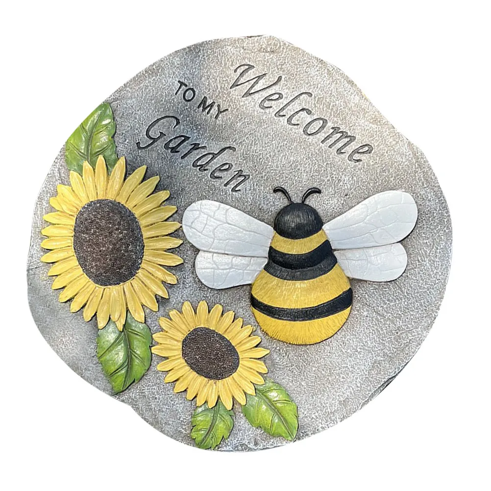 Bee Stepping Stone Resin Garden Decoration Sunflower Outdoor Patio Slabs Concrete Slabs Lawn Decorative Foot Stone