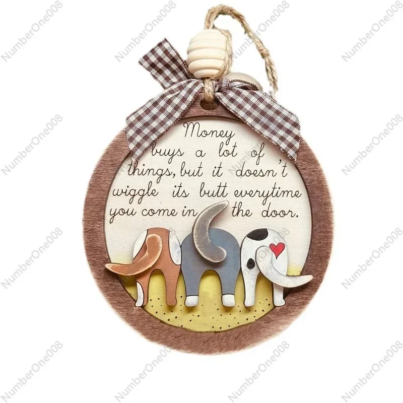 

New Christmas Decoration Wooden Christmas Cute Pendant Christmas Dog Decoration