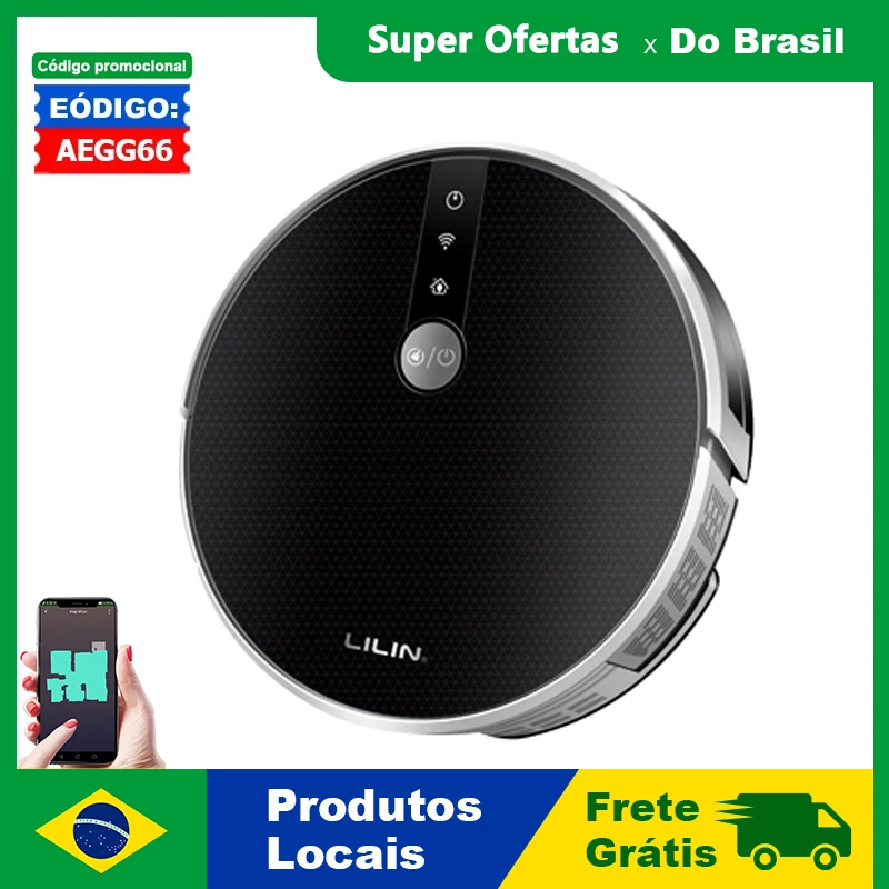 (Código: AEGG66) Robô aspirador de pó LILIN C30B,Navegação no mapa de IA,partição superinteligente,com memória,controle de app WiFi,sucção