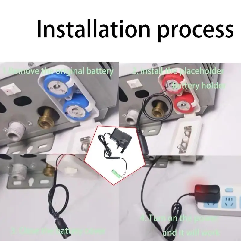 T5EA 3V AA LR6 Loại bỏ pin Thay thế 2PCS 1.5V AA LR6 Pin 100-240V Bộ điều hợp nguồn điện cho bộ điều chỉnh nhiệt LED LED