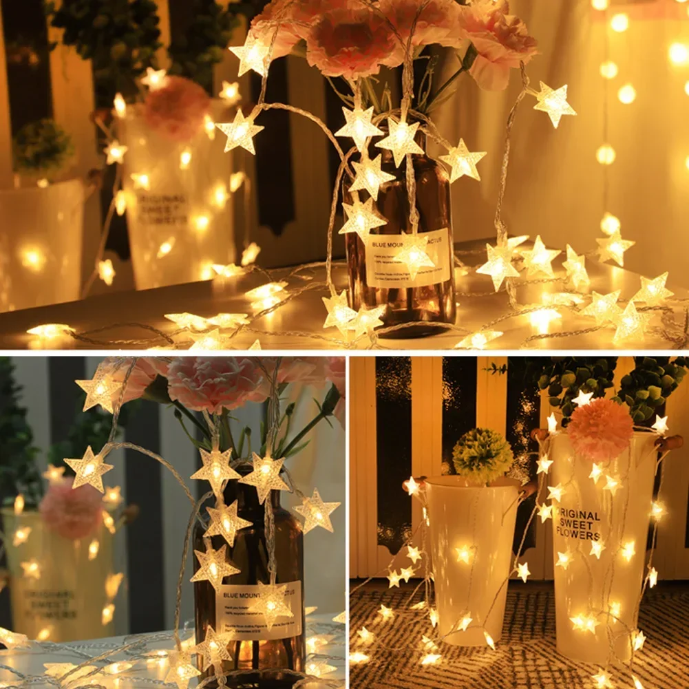 

10/20LED 1.5/3M Star Light String Twinkle Garlands AA Batery Christmas Lamp Holiday Xmas Party Wedding Decorative Fairy Lights