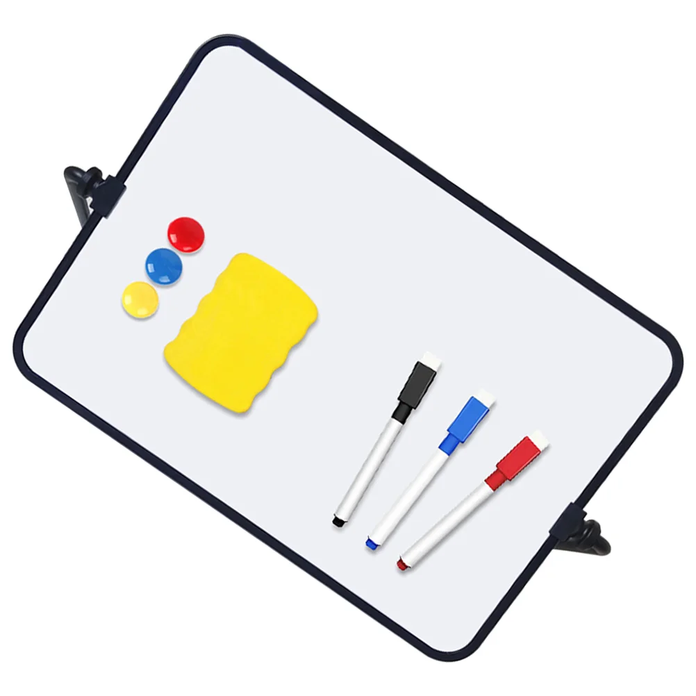 Tableau blanc effaçable à sec de bureau, double face avec gomme