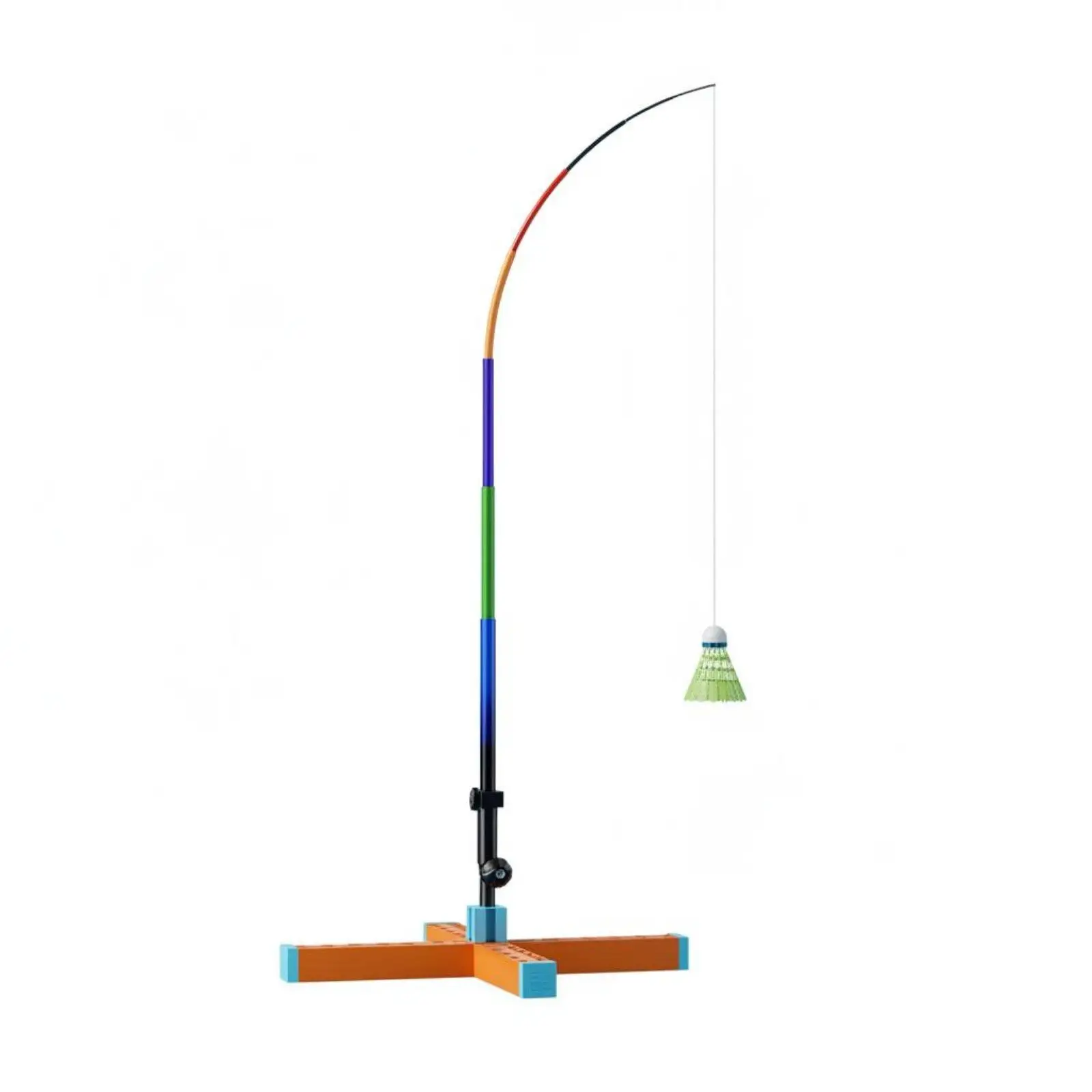 Height Adjustable Badminton Trainer Return Equipment Single Player Practice Tool for Home Sports Training