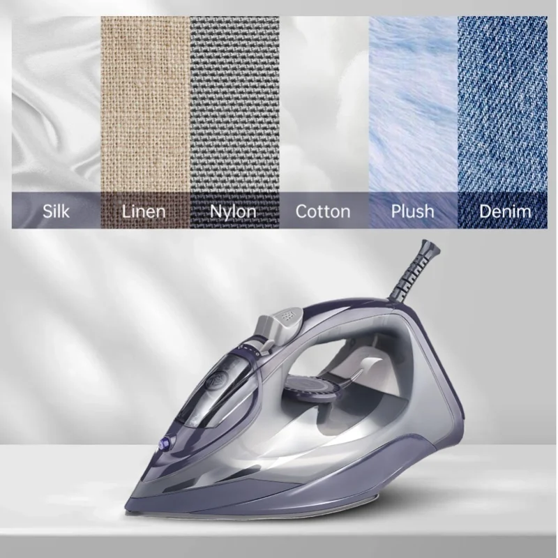 2600W Steam Iron For Clothes With Precision Thermostat Dial Portable Flat Iron With Ergonomic Handle Anti-Scratch Bottom 220V