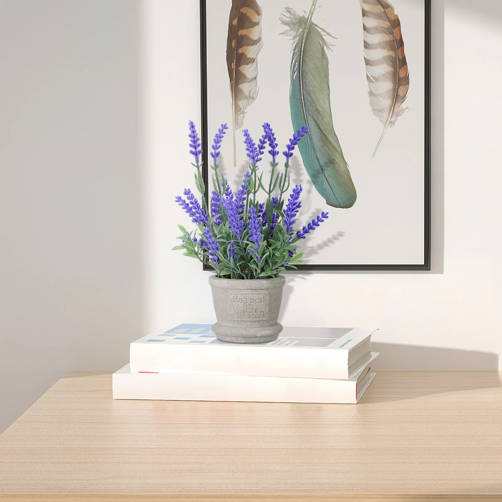 

Artificial Lavender Plant In Pot Faux Flowers Decor Fake Potted Plants For Bathroom Bedroom Kitchen Office Home Senior
