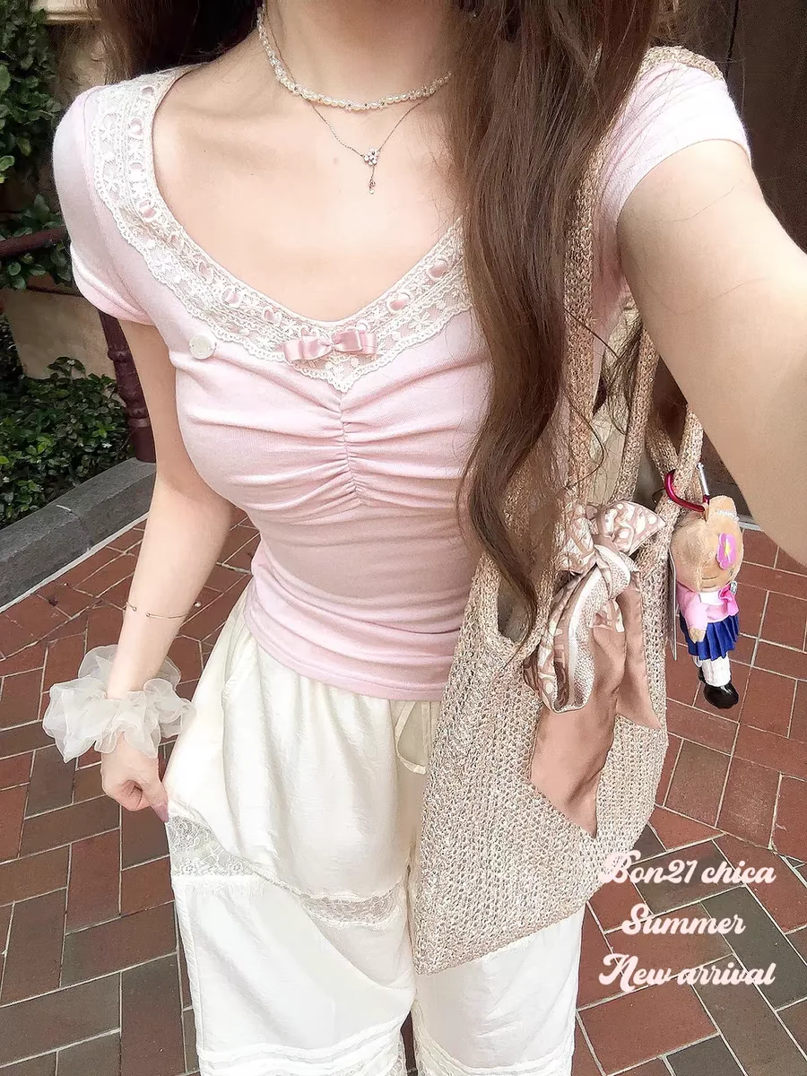 Princess sweet lolita T-shirt bobon21 Cloud touch feeling Skin friendly Modal Wool T-shirt T2407
