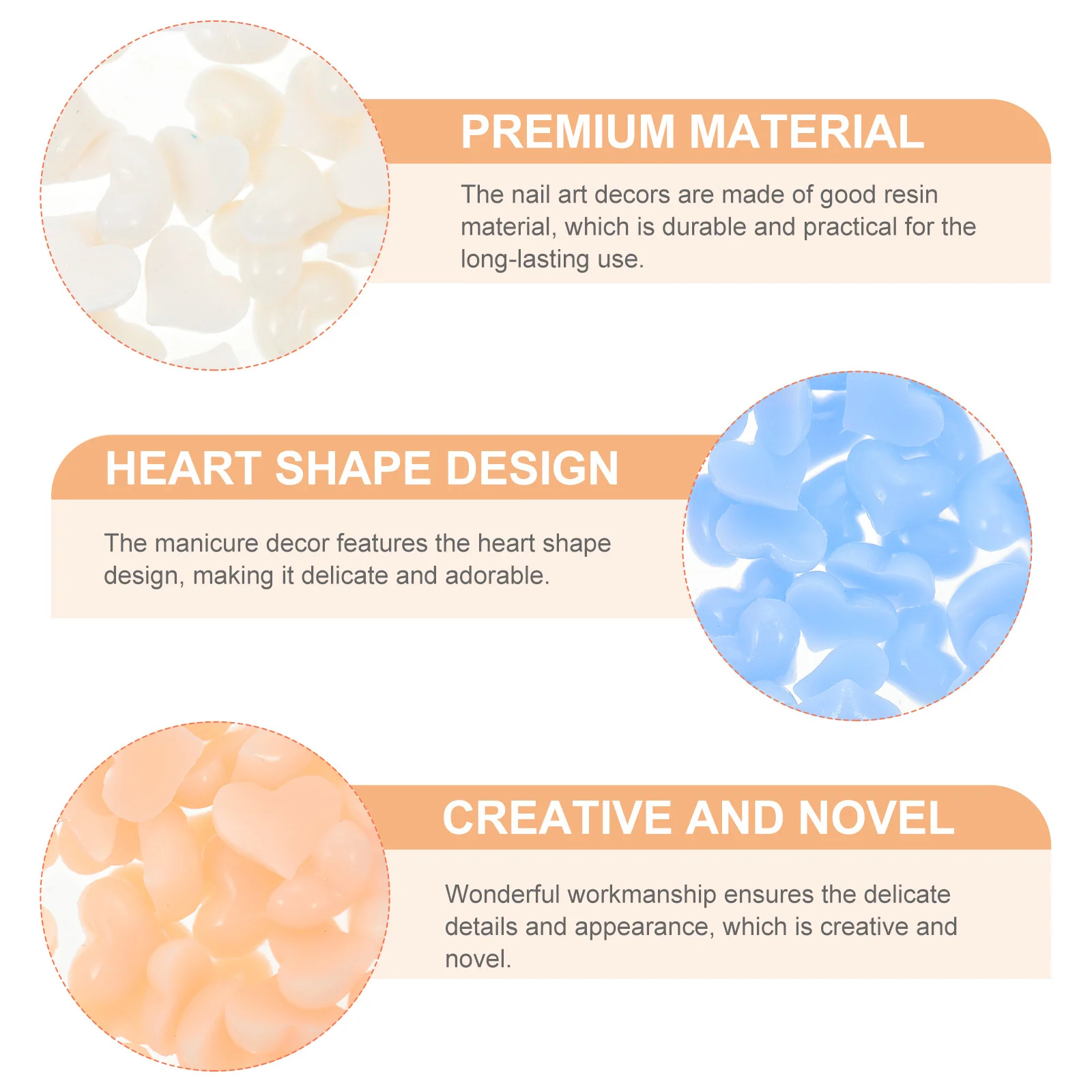 

1 Box Exquisite Resin Heart Nail Charms Love Heart Nail Art Decorations Small Manicure DIY Ornaments for Women Salon Decoration