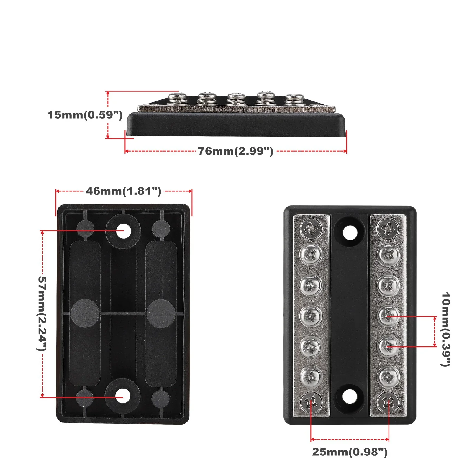 10 طريقة جديدة توزيع الطاقة كتلة 12 فولت-48 فولت تيار مستمر 100A عالية الحالي حافلة بار محطة كتلة لأنظمة RV سيارة قارب يخت الكهربائية