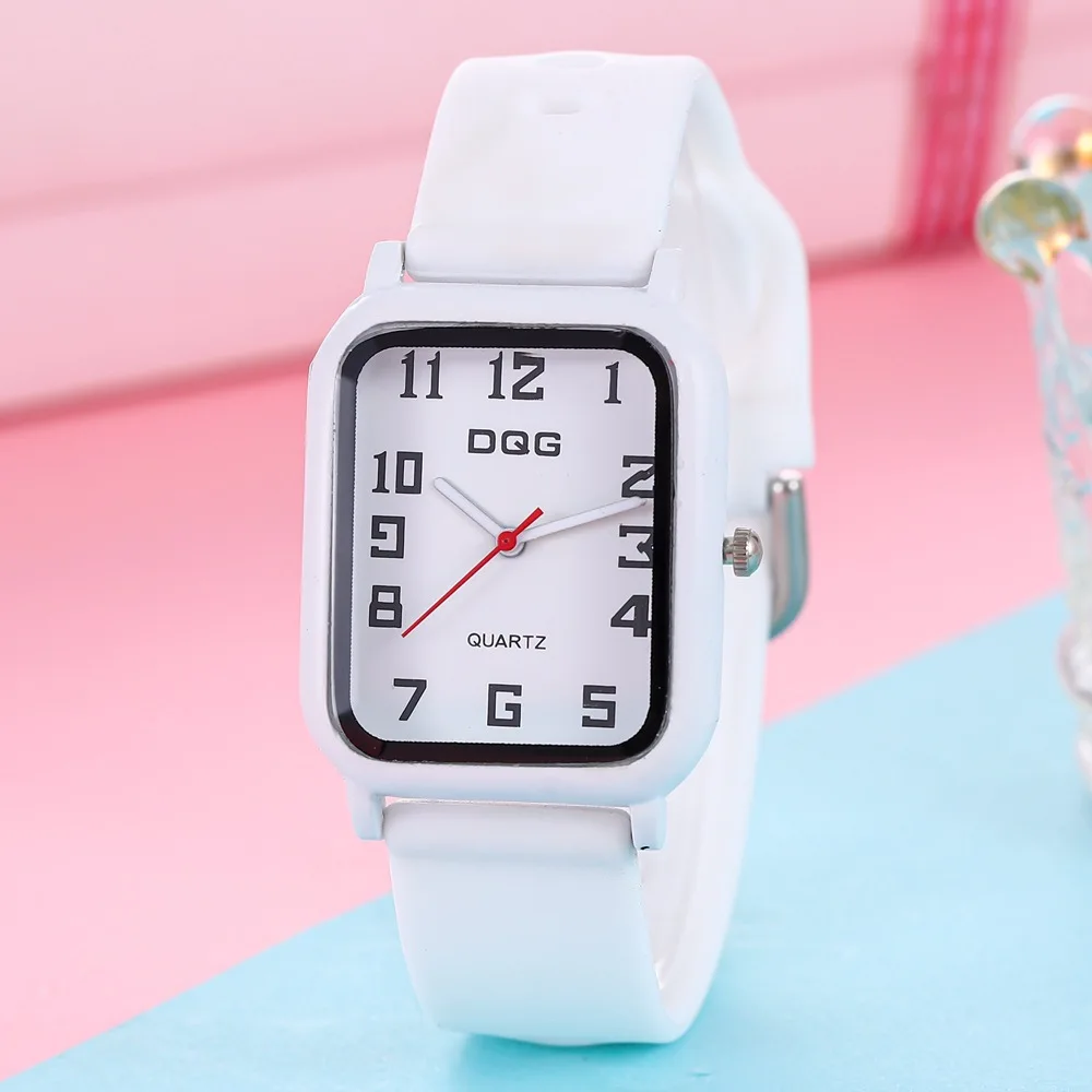 New Fashion Luxury Rectangle Watch For Woman Sports Silicone Jelly Quartz Watches For Gifts Relogio Feminino Students Wristwatch