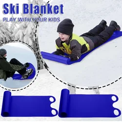 Snow Board Mat Flexible Snow Sled Flying Carpet Snowboard Sled Roll up Sled with Handles Lightweight Ski Board Winter Toy