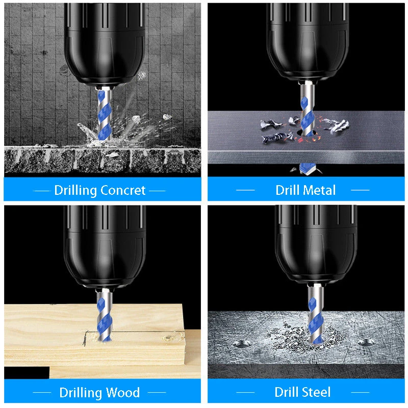 8PCS/SET Drill Bits For Drilling Glass Tiles Walls Concrete Metal etc.3-12mm Metal Drilling Drill Bit Set Drilling Tools