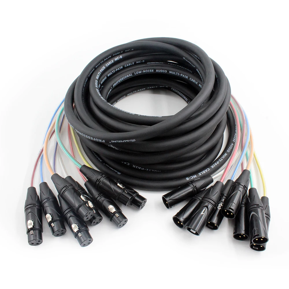 2 4 6 8 12 16 Channel Professional Multi-Media 3 Pin XLR Cable Male To Female Balanced Audio Extension Cord