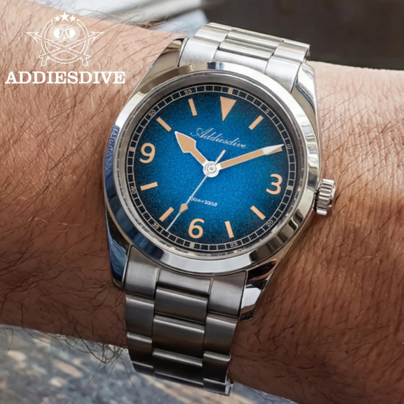 ADDIESDIVE Хит продаж: Мужские часы с сапфировым стеклом, из нержавеющей стали 316L, с японским люминесцентным кварцевым механизмом, модель AD2554, водонепроницаемость 100 м.