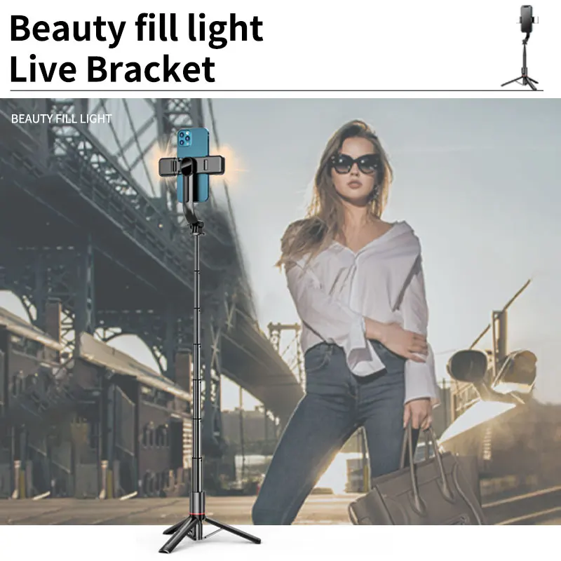 Foldable Wireless Bluetooth Selfie Stick Tripod with Remote Shutter, Mini Trepied, Gathering, Isolation Trip