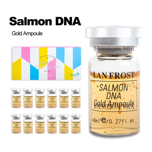 Corea 8ml salmón DNA oro ampolla piel Booster suero BB crema brillo principiante Starter Kit cara cuidado de la piel esencia base