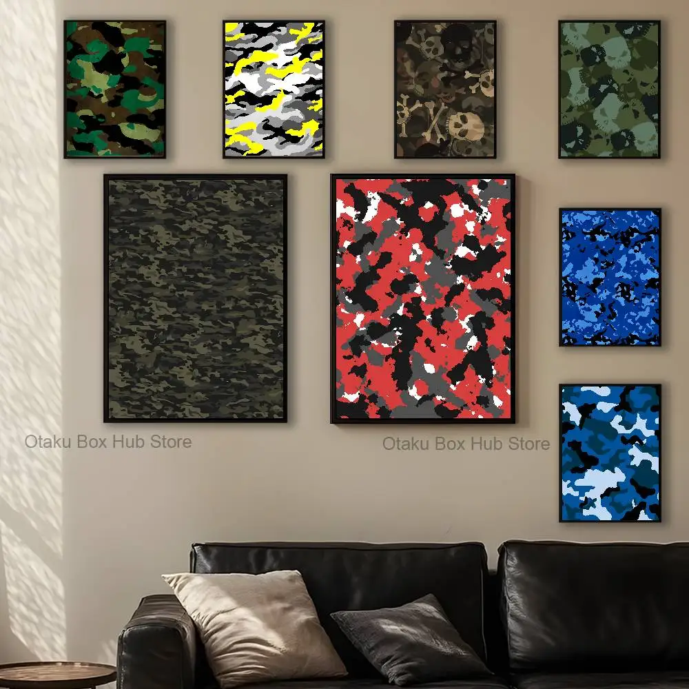 

Fashion Camouflage Poster Prints Wall Art Painting Picture Gift Living Room Bar Restaurant Dec Sticker Large