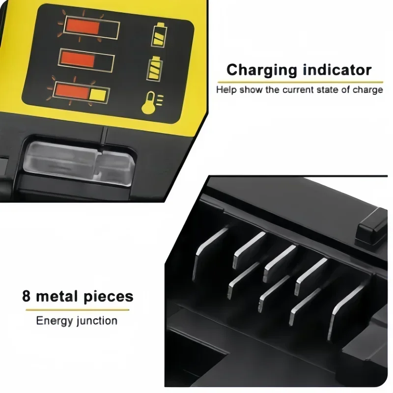 Pipeline DCB112 compatible avec chargeur de batterie au lithium DeWei, 10.8V, 12V, 14.4V, 18V, 20V, DCB206, DCB205, DCB204, DCB203, DCB120, DCBknit, DCB115