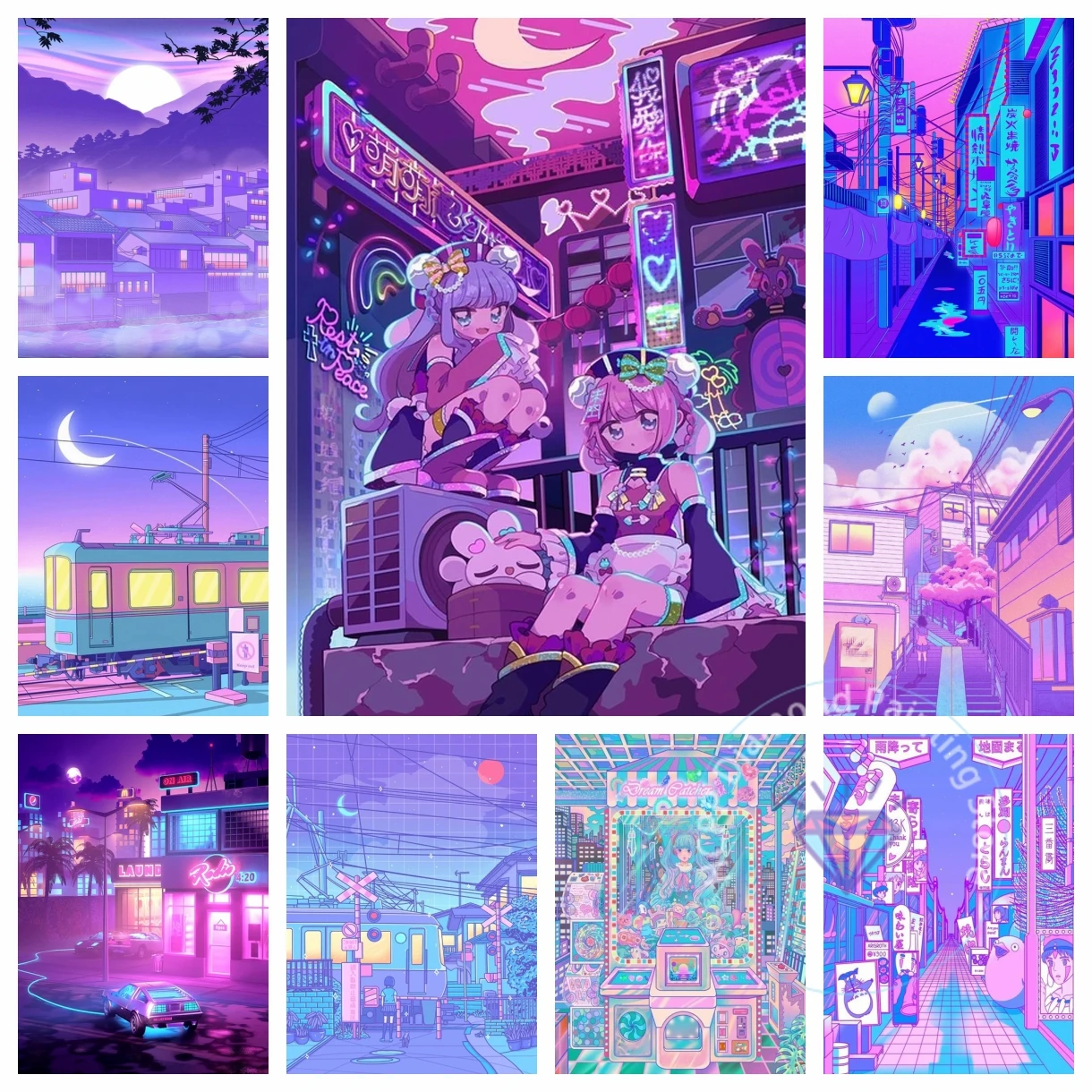 Bunte Stadt Nacht Szene Diamant Malerei Kit 5D DIY Diamant Landschaft Stickerei handgemachte Kunst exquisite Geschenk Home Dekoration