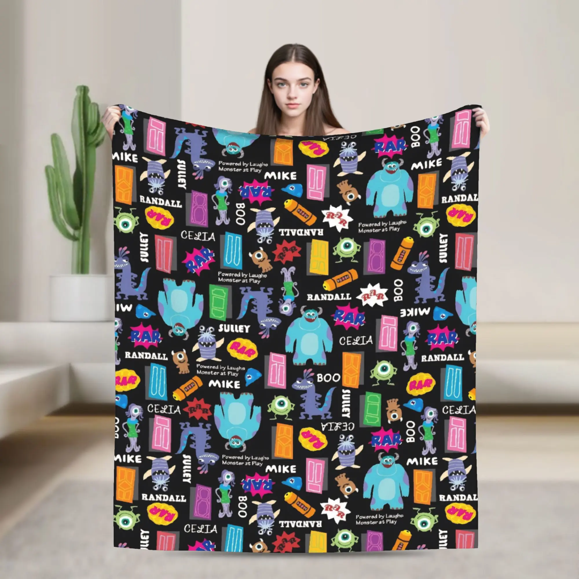 Monster Inc Blanket Quality Warm Soft Cartoon Throw Blanket Winter Picnic Couch Bed Graphic Bedspread