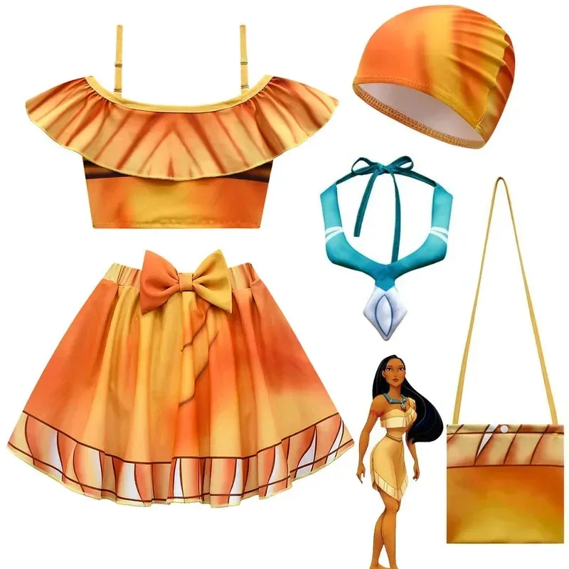 Lyou 2025 الفتيات Pocahonta فساتين ساحرة كرنفال هالوين الأطفال الأميرة بوكاهونتاس فستان قلادة عيد ميلاد Par2025 PPT ★ ★ #1