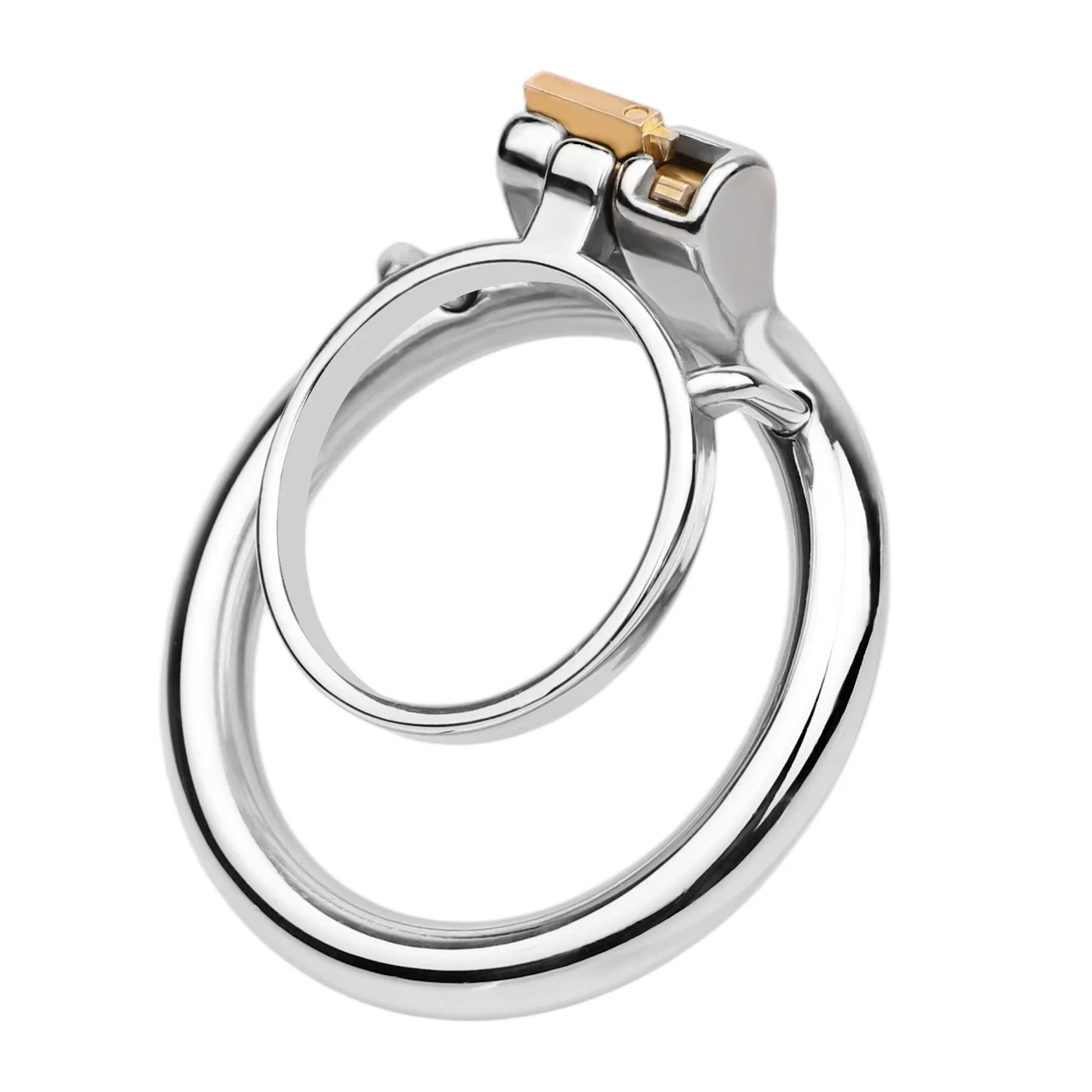 FRRK Mała klatka na penisa ze stali nierdzewnej dla mężczyzn, erotyczny blokada cewki moczowej, zabawki erotyczne, podwójne pierścienie na penisa, urządzenie do krępowania penisa dla sissy.