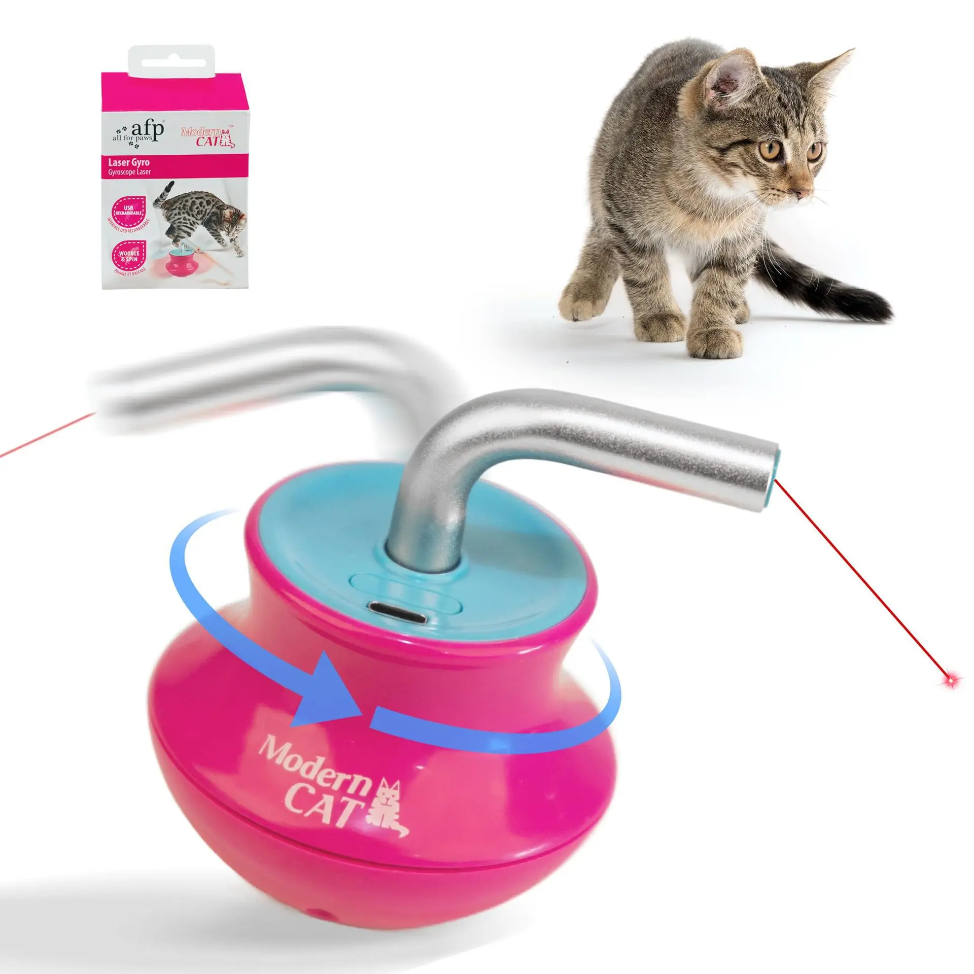 Electric Tumbler Laser Pointer Interactive Self Entertainment Gadget Teasing Cat Wand Energy Consuming Toy