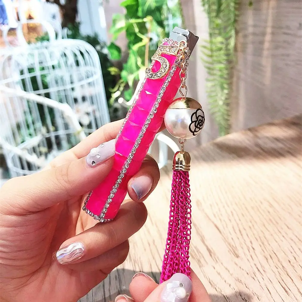 Novelty Shining Slim Gas Cigarette Lighter for Women Refillable Sexy Lighter Funny Creative Diamond inlay decoration 9 Color
