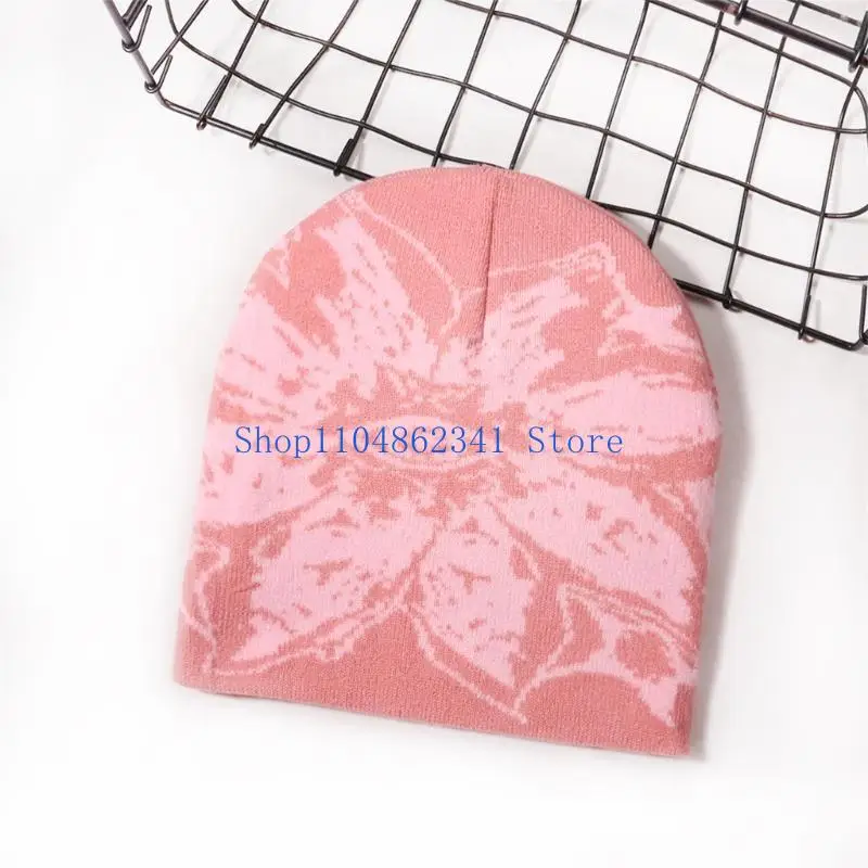 5asd calavera punto con Jacquard Eye Flower Detalle para jóvenes y adultos Hiphop Streetwear Gorro Gat