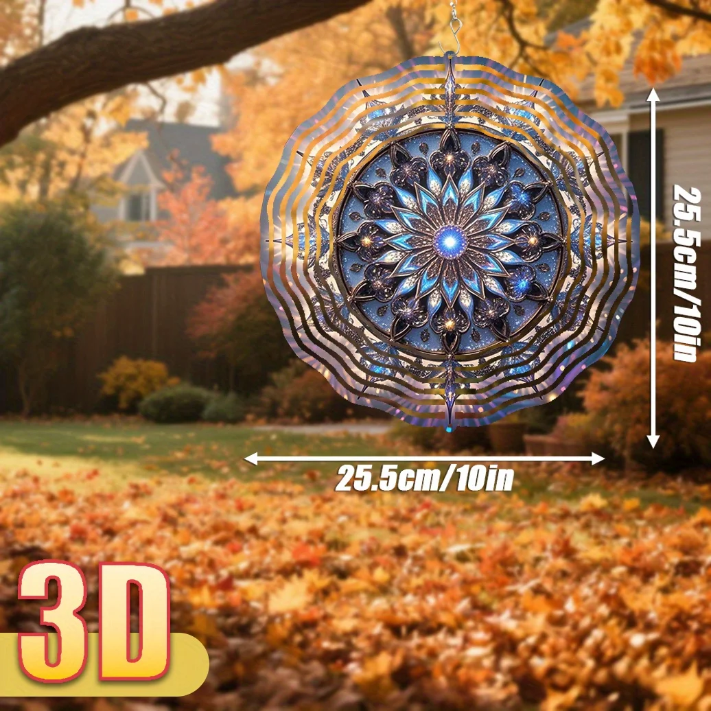 3D Holographic Dream Catcher Sun Catcher 10in Double-Sided Spinning Wind Spinner for Garden