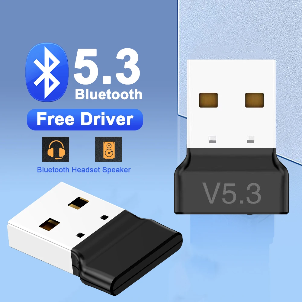 محول صوت بلوتوث 5.3 دونغل USB استقبال بلوتوث لسماعة الرأس المتكلم اللاسلكية سيارة الموسيقى الصوت محول سائق الحرة