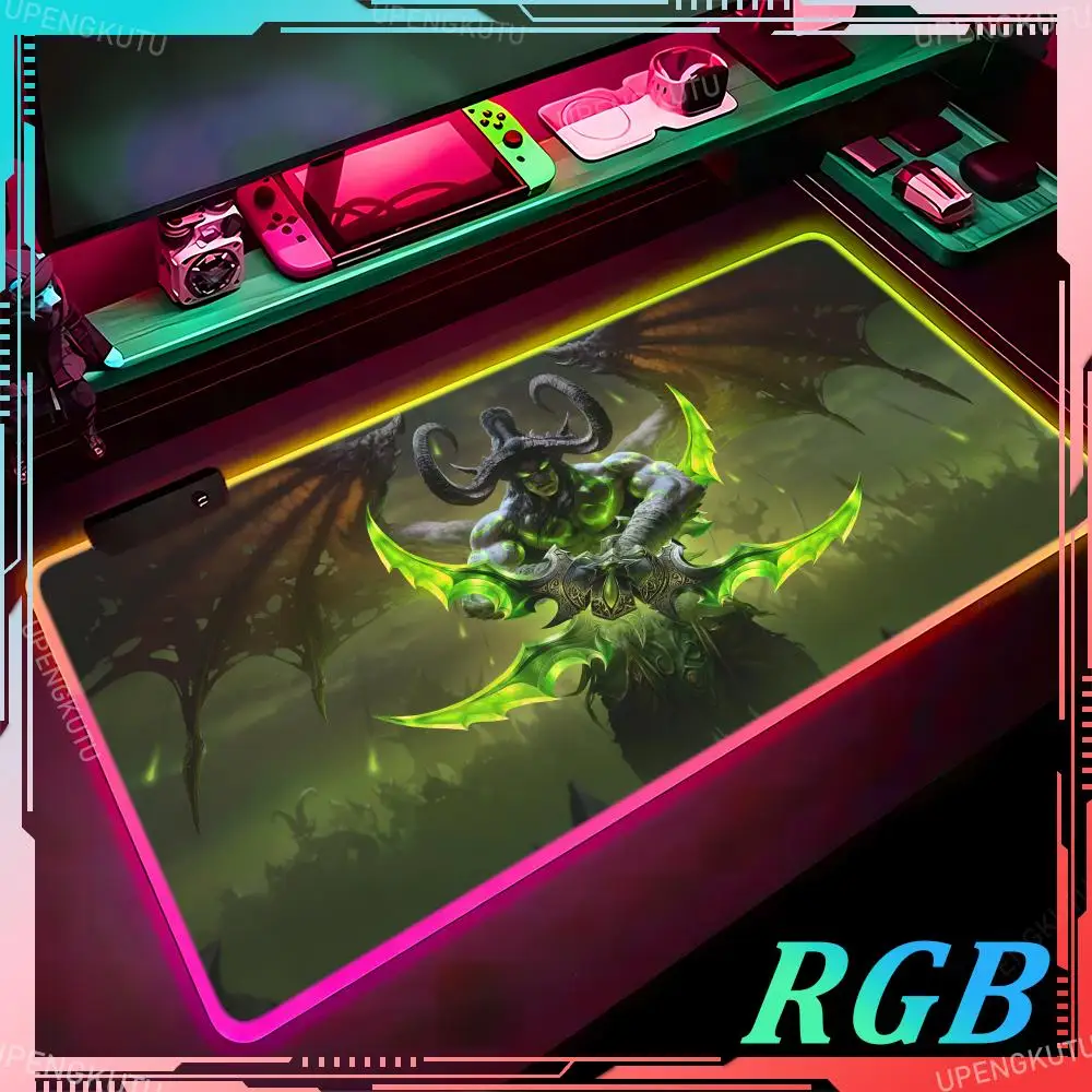 Mouse Luminous desk pad Gaming accessories Gaming computer cabinet Pad RGB LED gaming mouse W_world_of_Warcraft pad