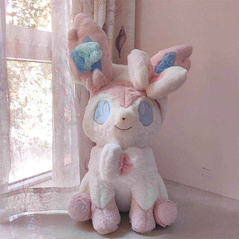 65cm Sylveon Pokemon Plush Toys Cute Stuffed Doll Huge Cartoon Pokémon Plushie Anime Eevee Pillow Xmas Birthday Gift for Kids