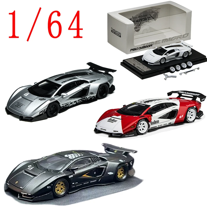 Psc&timemicro Diecast 1/64 Scale Lamborghini Countach Car Model Alloy Lamborghini Countach Racing Car Model Gift Decoration