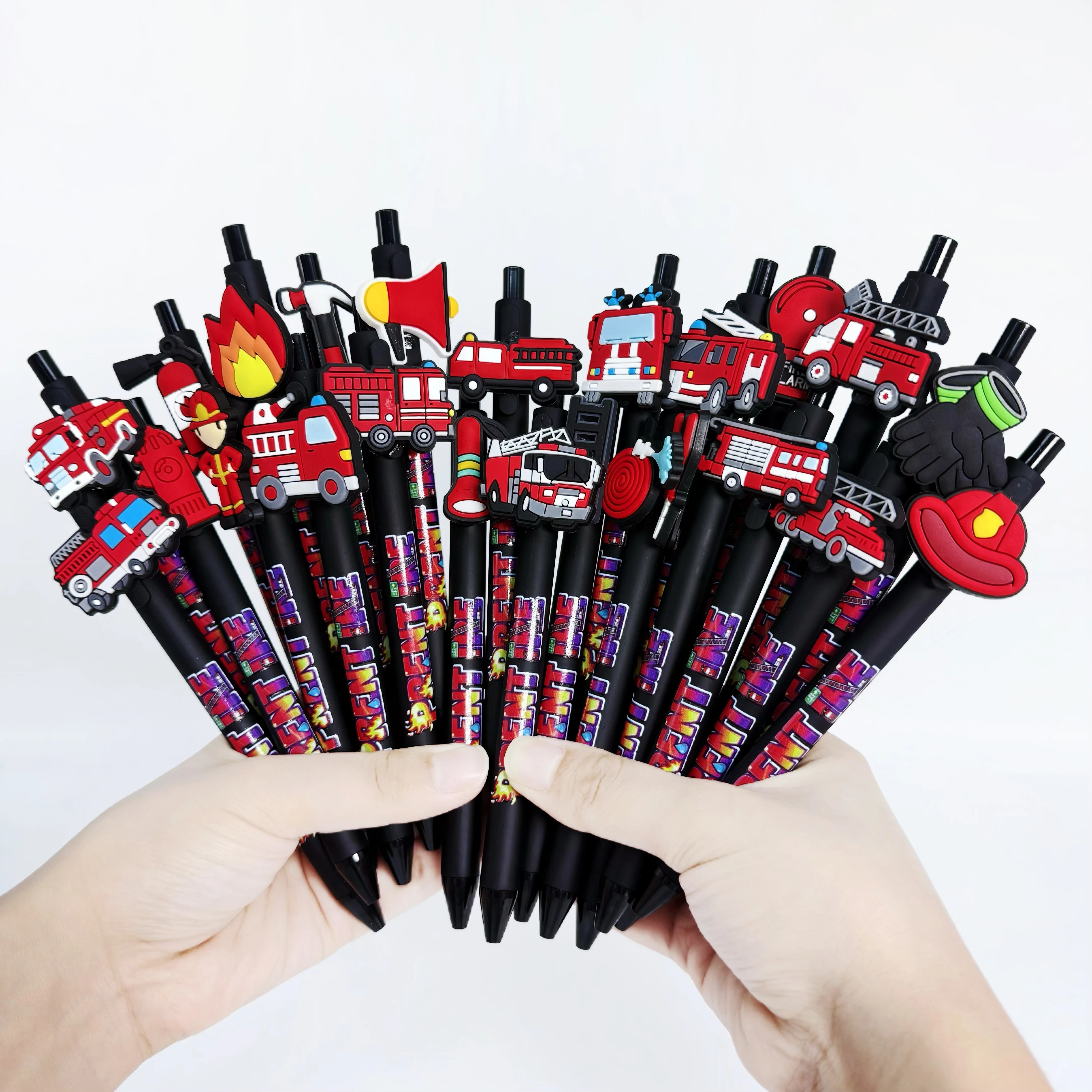 

13 шт./24 шт. черные ручки-роллеры с принтом огненной тематики, креативные ручки-роллеры с огненной тематикой, подарочные ручки для вывесок