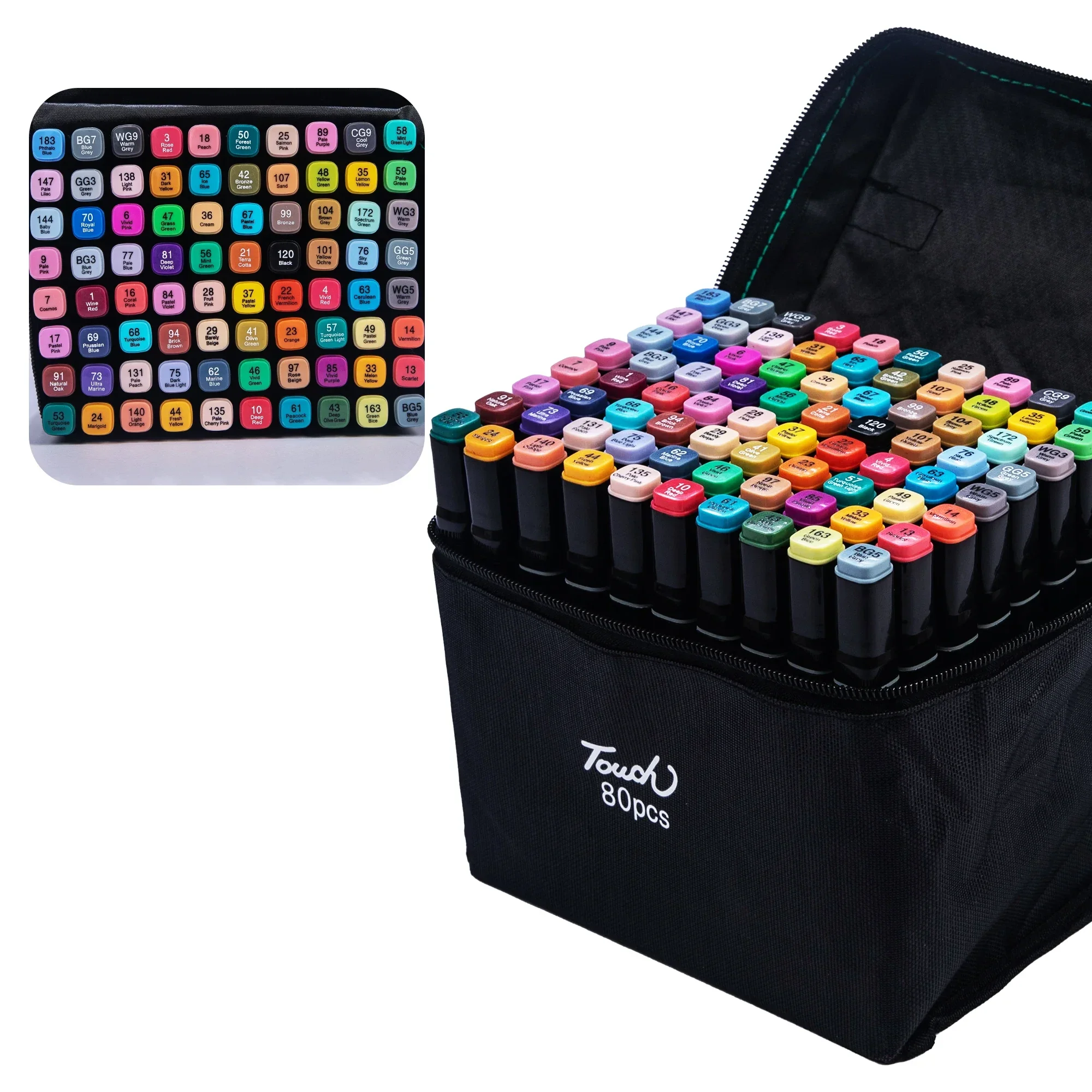 24–80 Farben doppelköpfiges öliges Kunstmarkierungsstift-Set zum Zeichnen, Skizzieren, ölige Marker auf Spitze basierend, Graffiti, Manga, Schule, Kunstbedarf